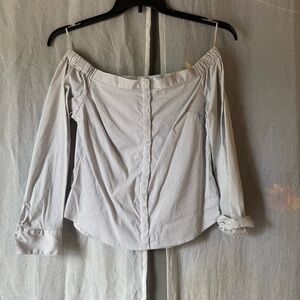 Express White Off-the-Shoulder Blouse 3/4 Sleeve